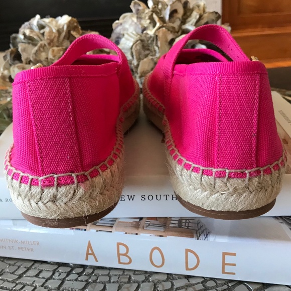 J. CREW HOT PINK MARY JANE ESPADRILLE FLATS - Picture 4 of 11